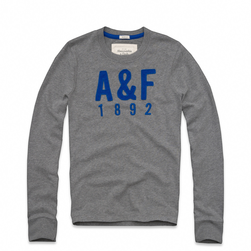 Abercrombie Fitch Hombres De Cuello Redondo Largo Remera AF5814